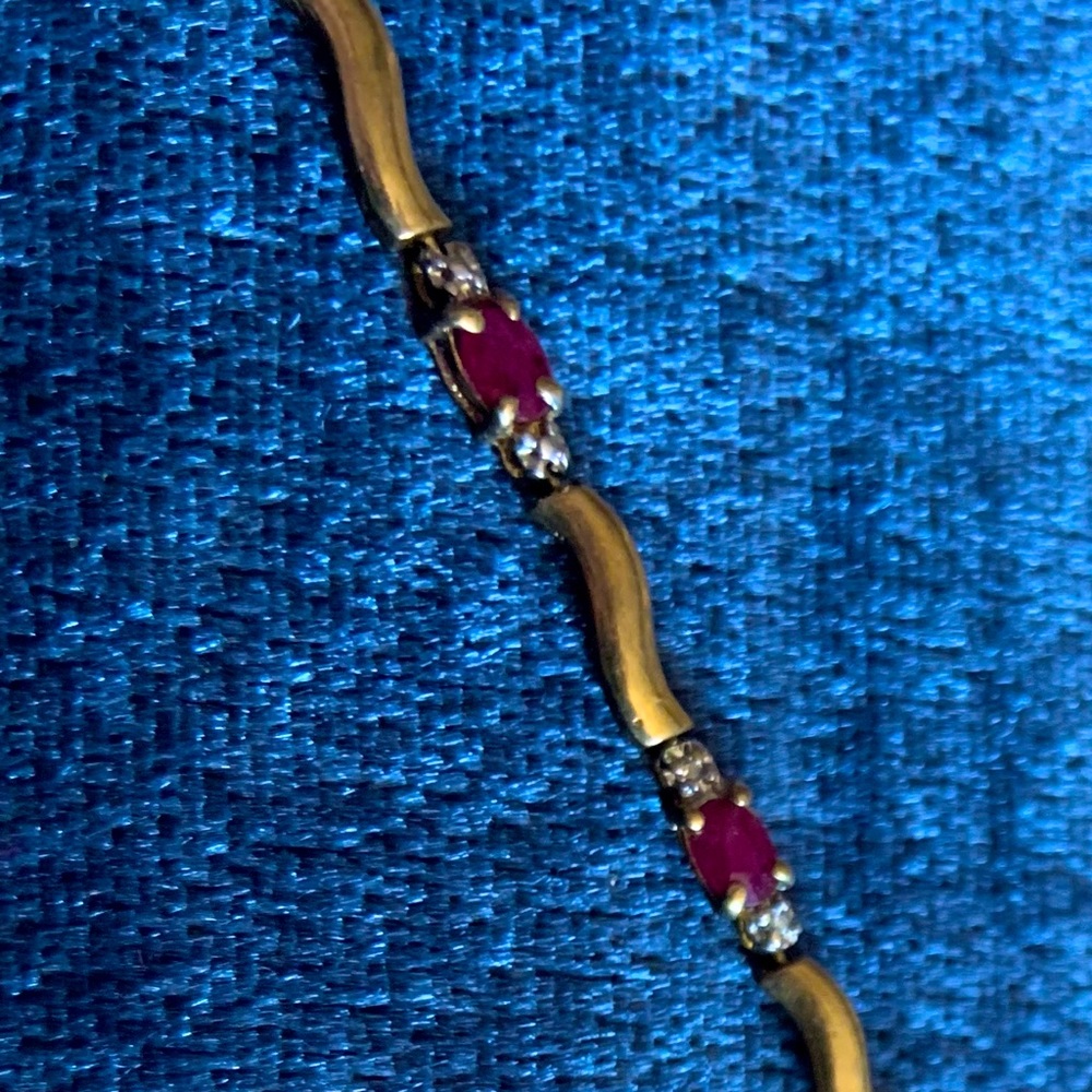 Ruby and diamond tennis bracelet
